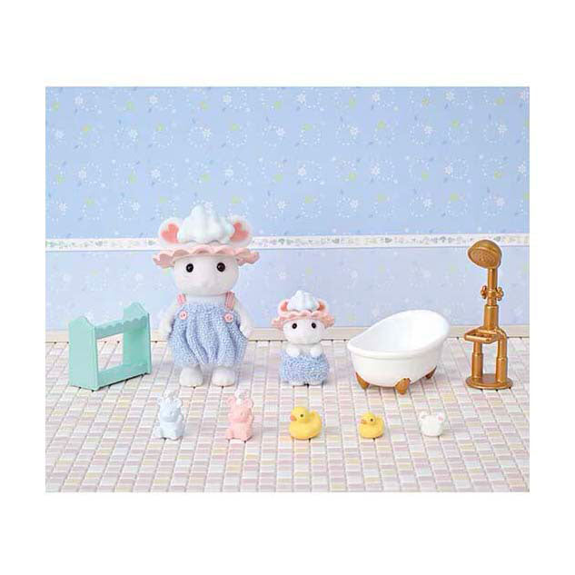 Sylvanian families 5805 bubble bath time brother sister