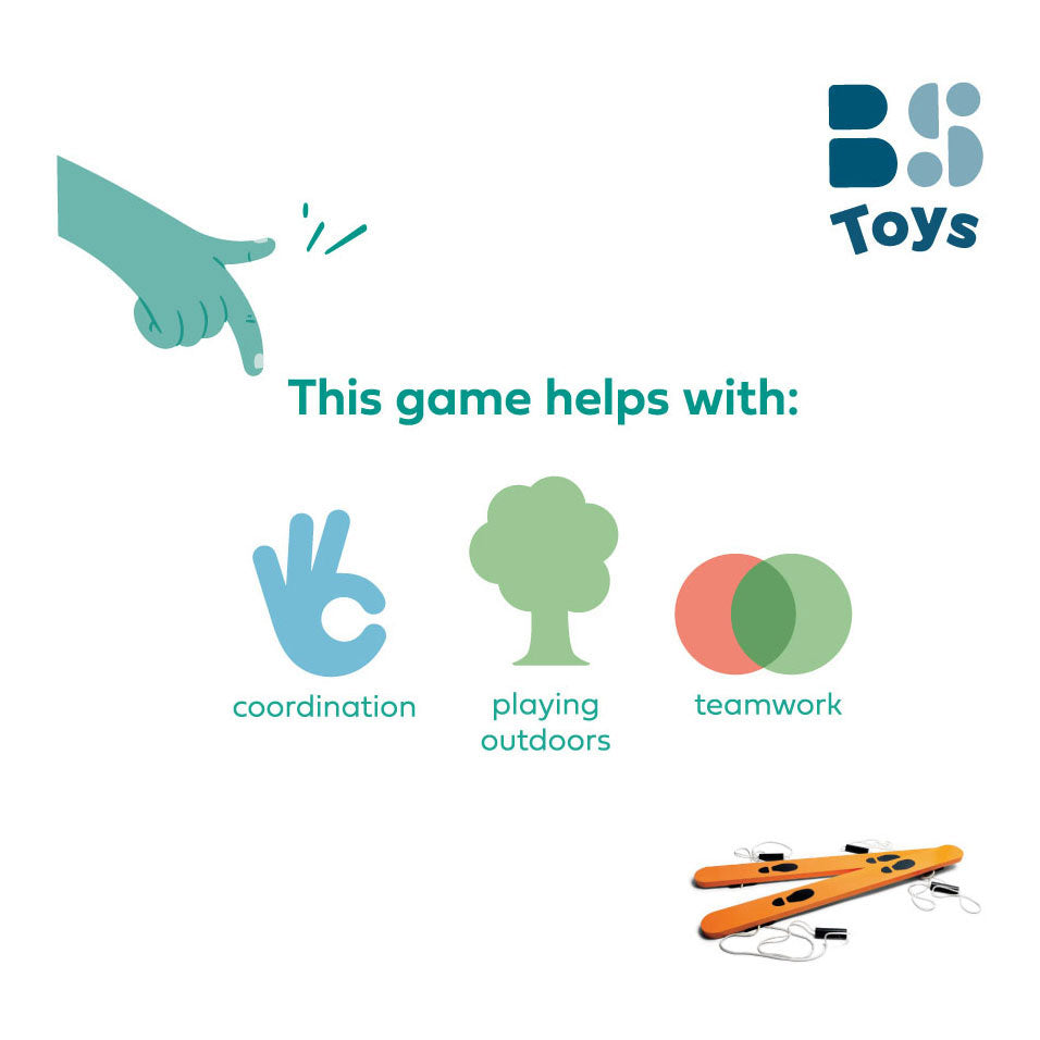 Sci da corsa in legno BS Toys per 2 persone, 90 cm