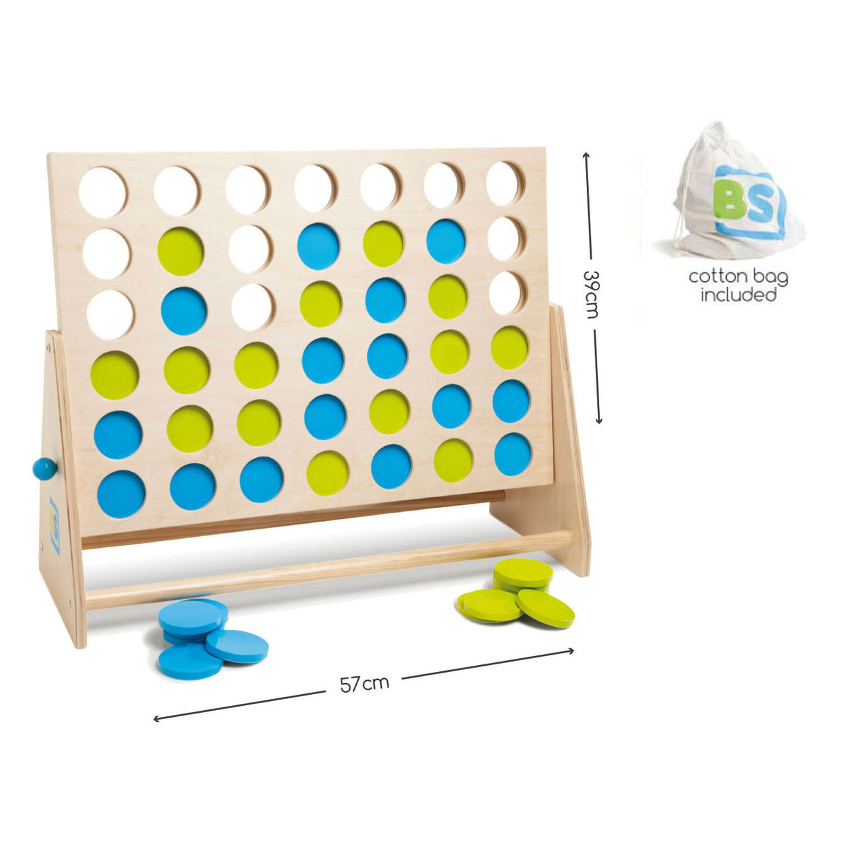Bs Toys Mega juego de Match Four de madera, 43 piezas