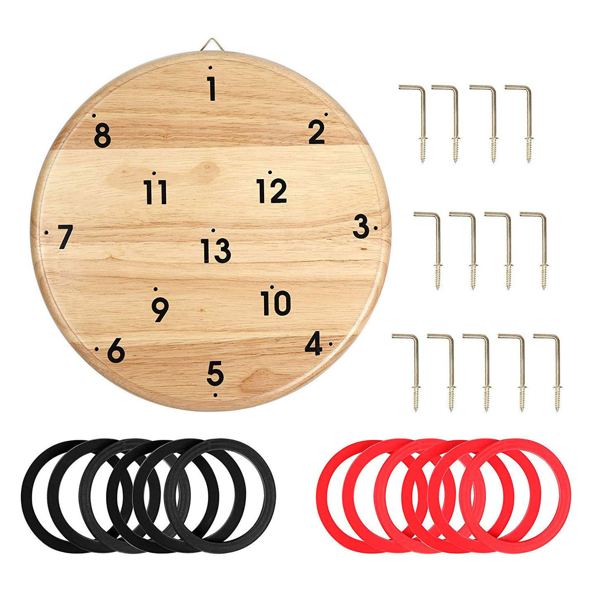 Bs toys hook throwing wooden throwing game, 13 pcs.