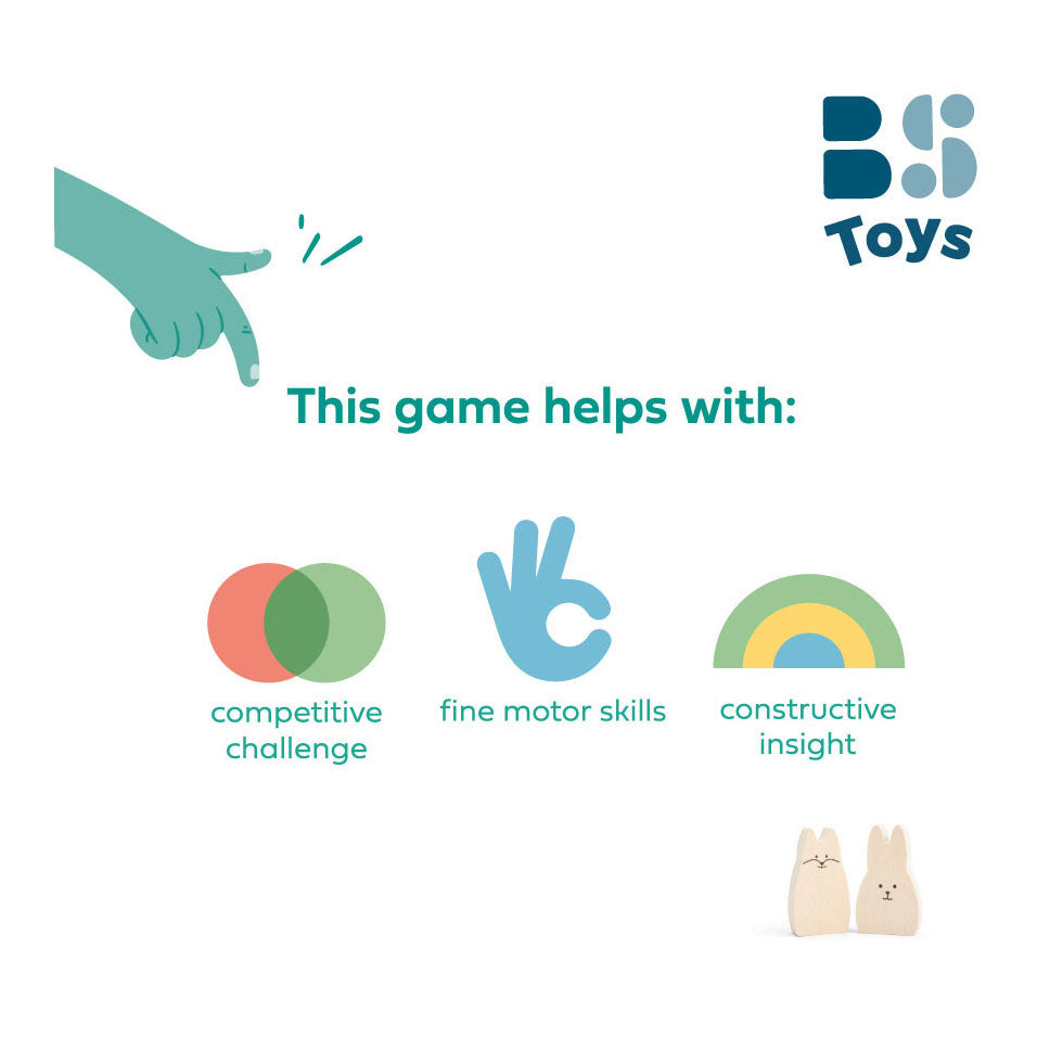 Bs žaislai mediniai balansiniai žaidimai triušiai