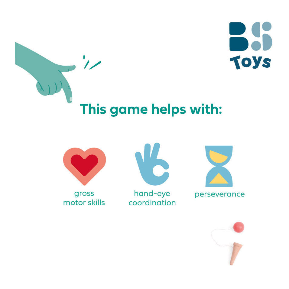 Bs Toys Gioco di cattura del gelato Kendama in legno