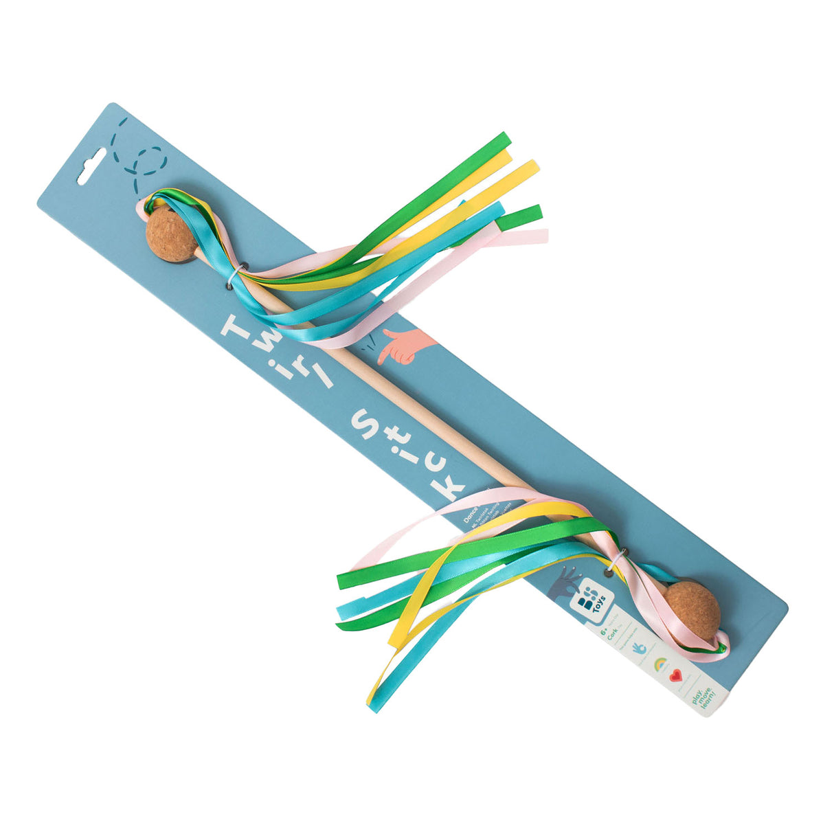 BS toys lesena vrtljiva palica s trakom