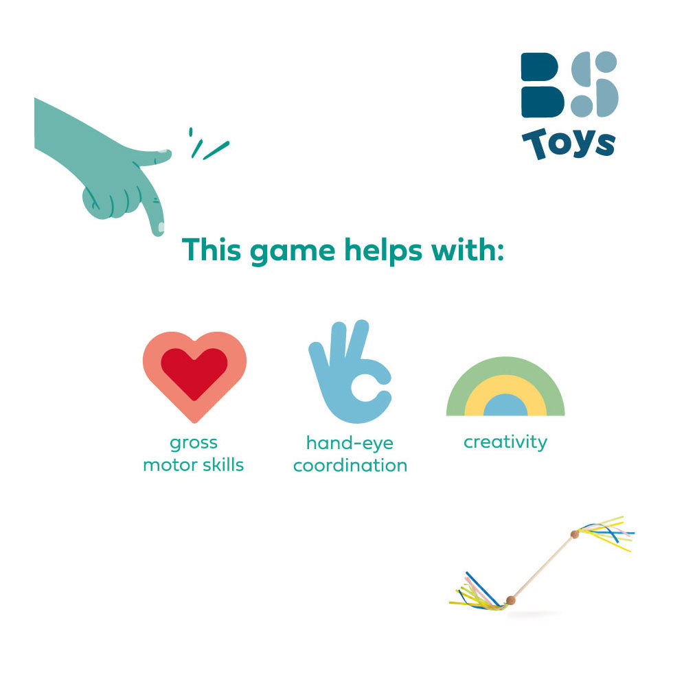 BS toys lesena vrtljiva palica s trakom