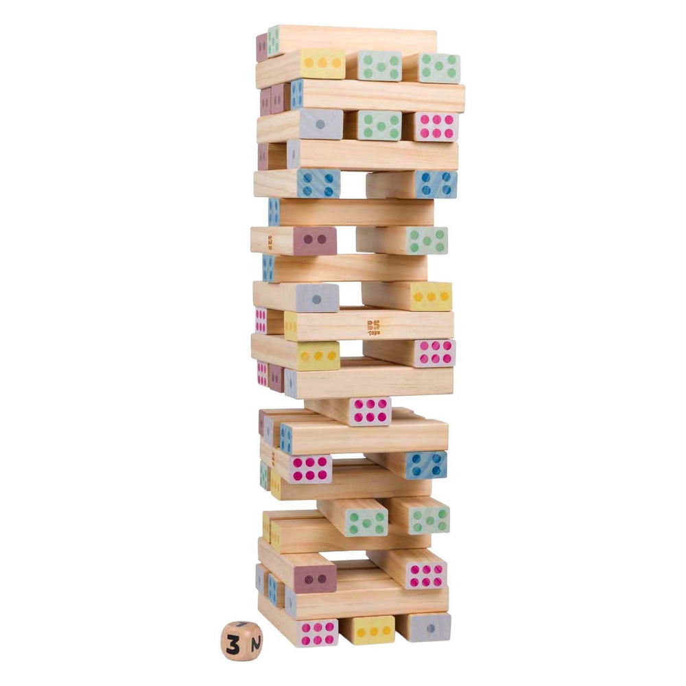 Bs toys wooden giant number tower - 46pcs.