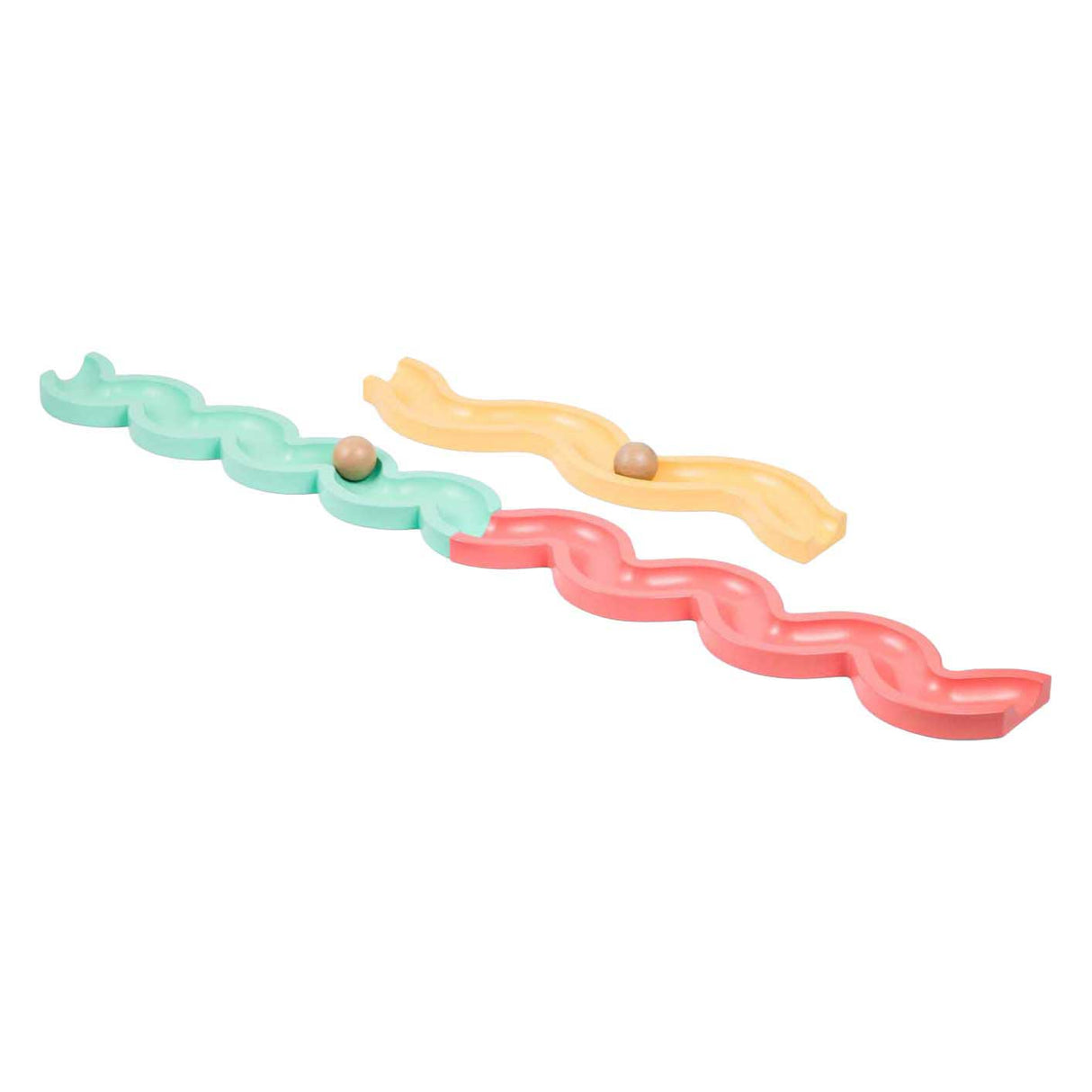 Bs Toys Pista de bola de madeira passa e brinca - 4 unid.