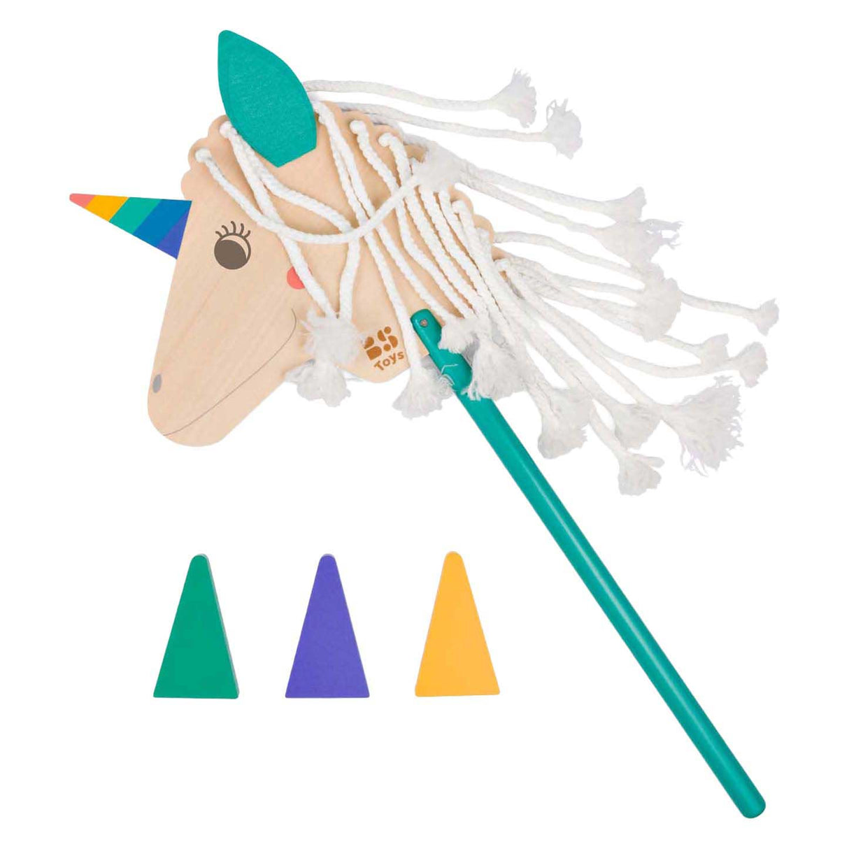 Bs toys wooden unicorn hobbyhorse - 4pcs.