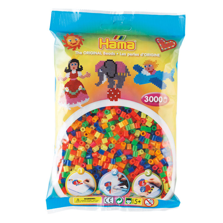 Hama String Bead Mix - Neon (201-51), 3000st.