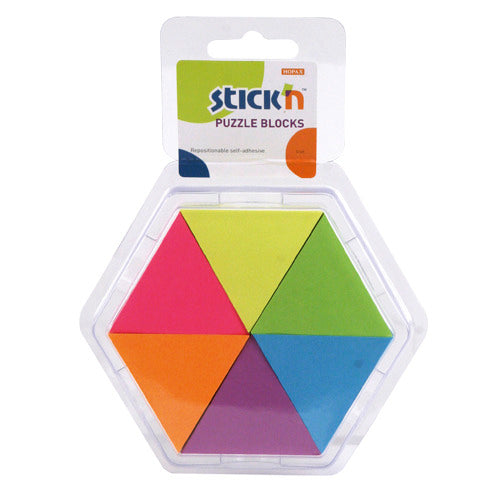 Einfaches Haftnotizen-Puzzle in 6 Farben