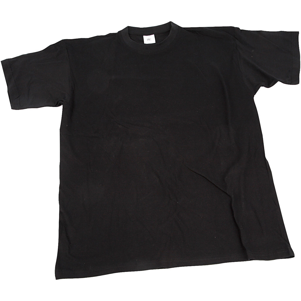 Creativ company t-shirts, w: 40 cm, size 7-8 years, round neck, 145 g, black, 1 piece
