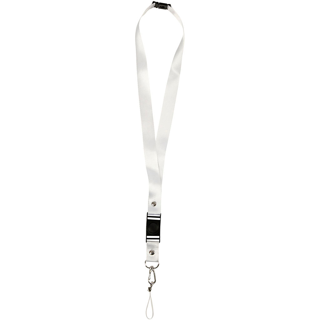 Creativ company key cord, l: 53 cm, w: 2 cm, white, 5 pieces in a box