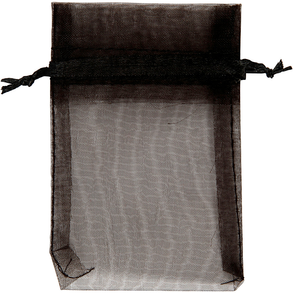 Creativ company organza bags, size 7x10 cm, black, 10 pieces in a box