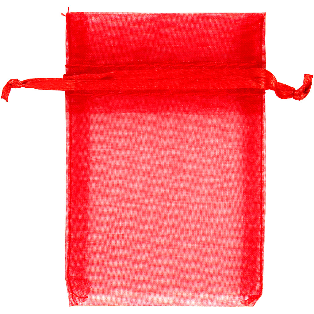 Creativ company organza bags, size 7x10 cm, red, 10 pieces in a box