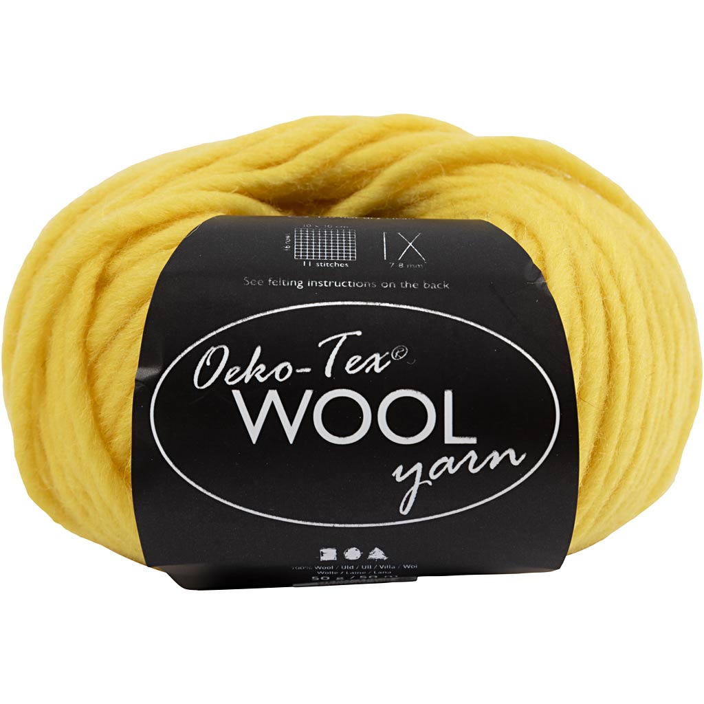 Creativ company wool yarn, length 50 m, yellow, 50 g, 1 ball