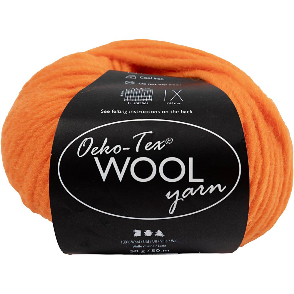 Creativ company wool yarn, length 50 m, orange, 50 g, 1 ball