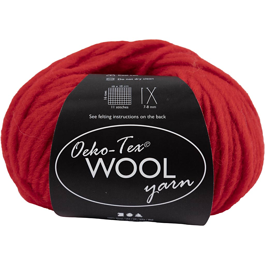 Creativ company wool yarn, l: 50 m, red, 50 gr 1 ball