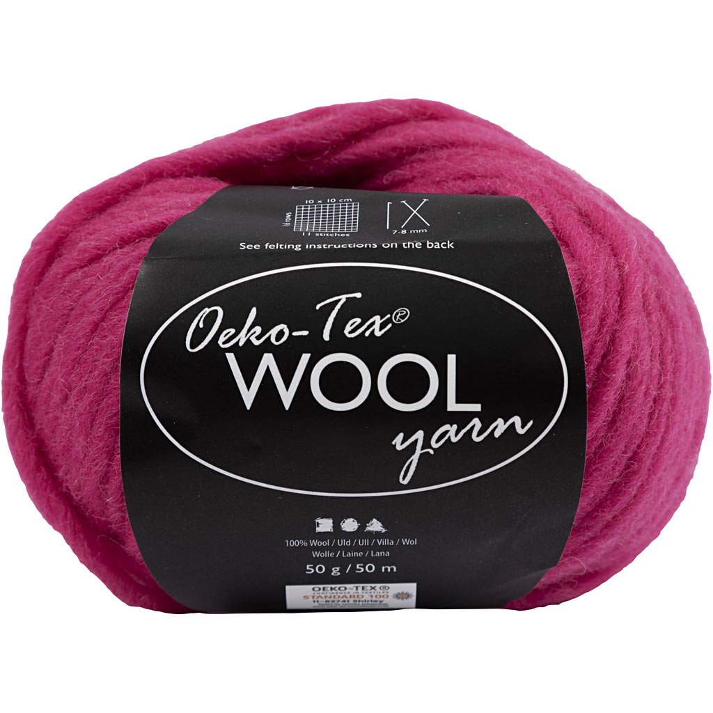Creativ company wool yarn, l: 50 m, pink, 50 g 1 ball