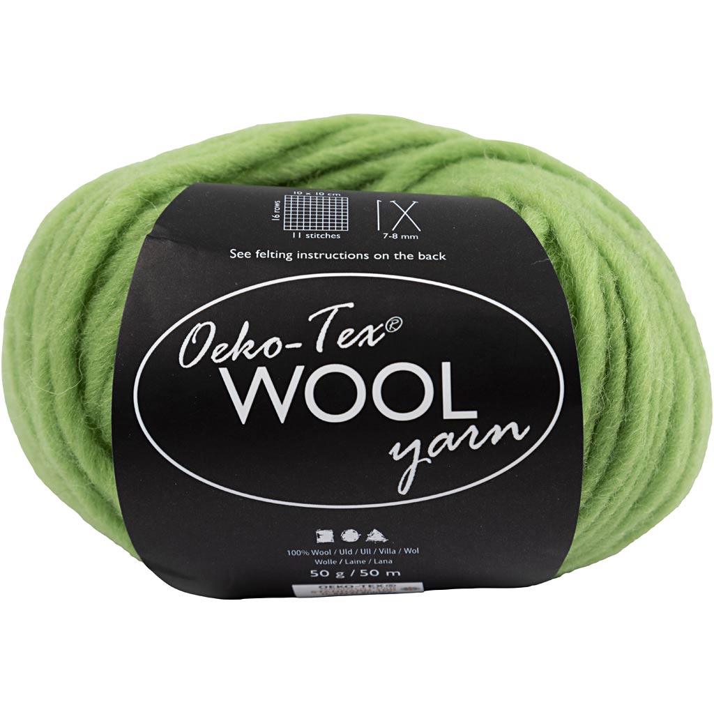 Creativ company wool yarn, l: 50 m, lime, 50 gr 1 ball