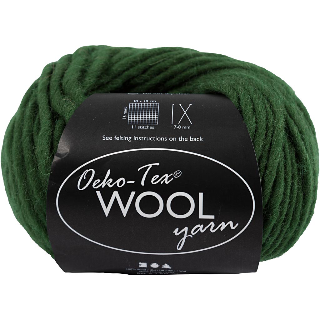 Creativ company wool yarn, l: 50 m, green, 50 gr 1 ball