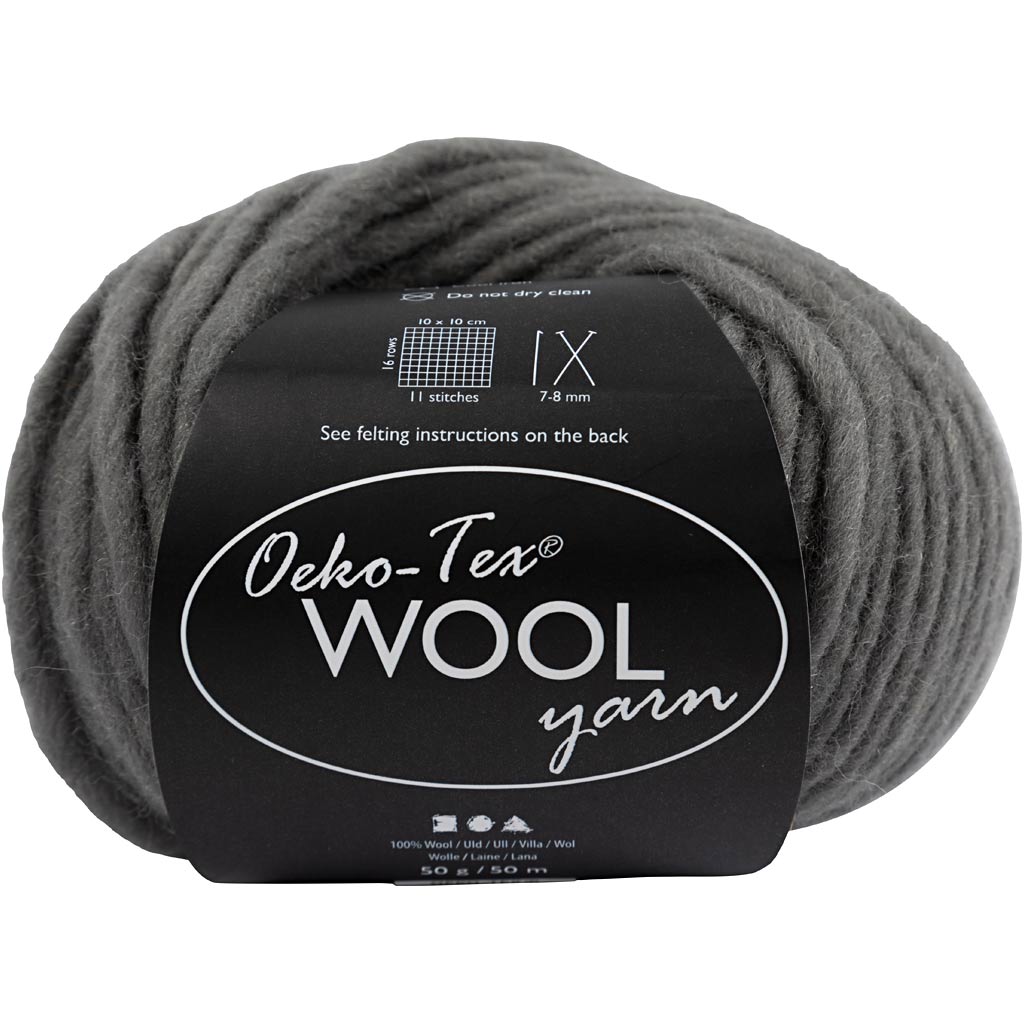 Creativ company wool yarn, length 50 m, gray, 50 g, 1 ball