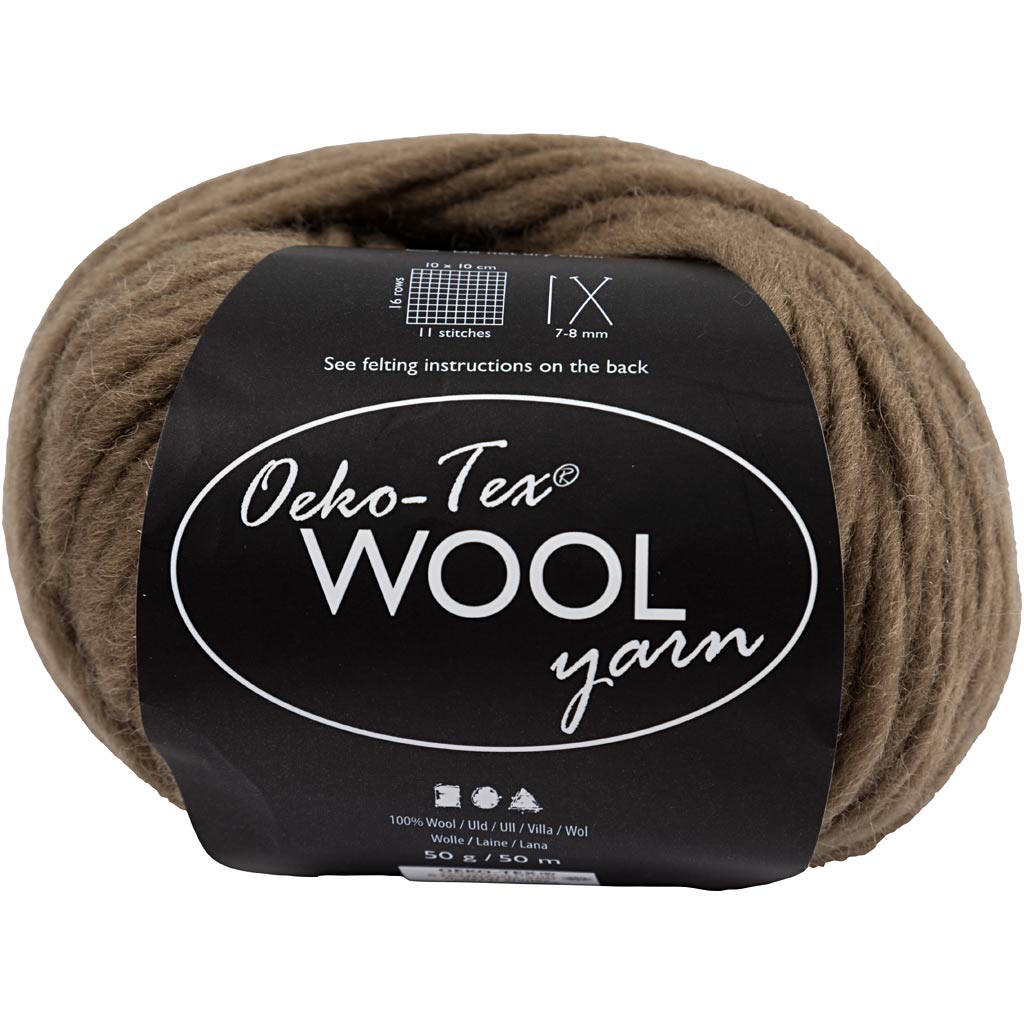Creativ company wool yarn, length 50 m, light brown, 50 g, 1 ball