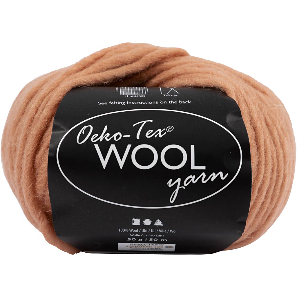 Creativ company wool yarn, l: 50 m, beige, 50 gr 1 ball
