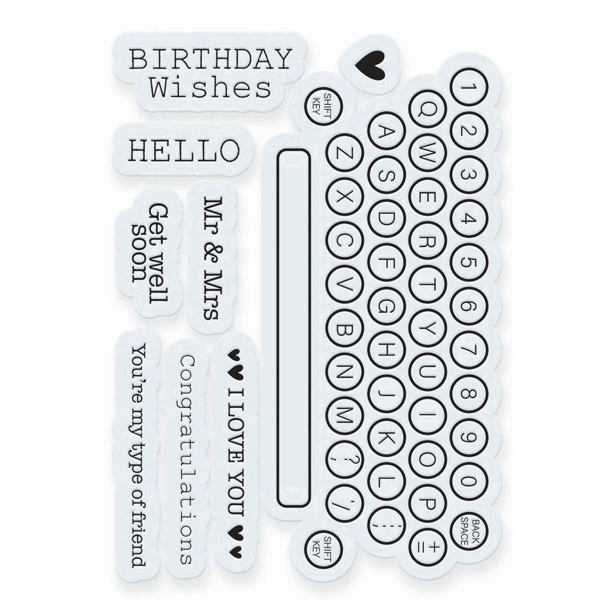 Tonic studios • stempelset terrific typewriter