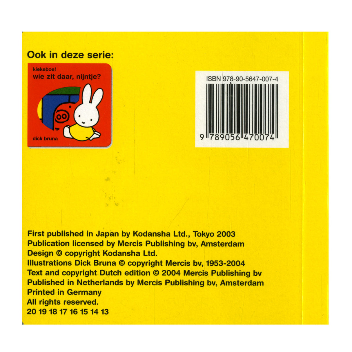 Centraal boekhuis kiekeboe! wie is daar, nijntje?