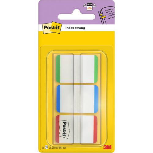 Index strong 686l-gbr repositionable post-it 25x38mm assorted neon