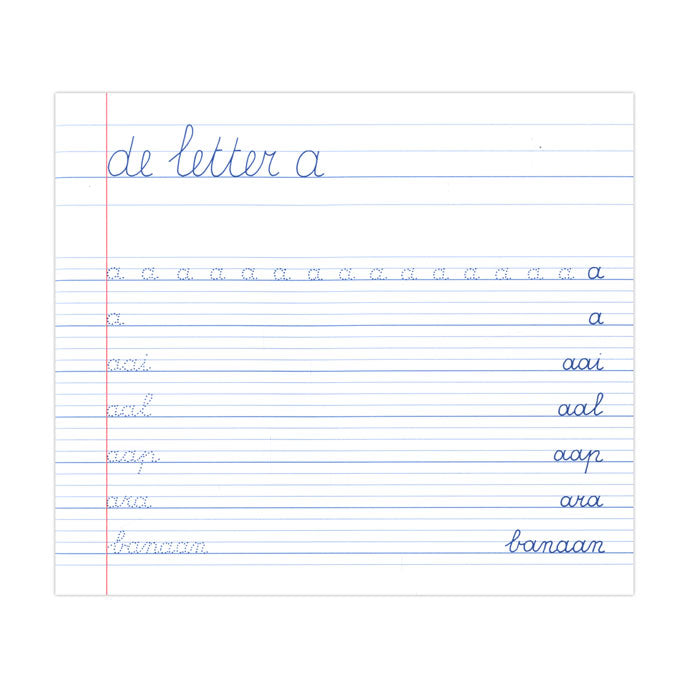 Deltas mijn oefenschrift schrijven (voor linkshandigen)