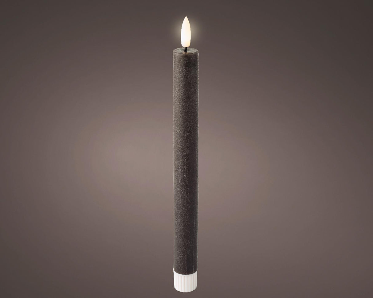 Lumineo led dinerkaars wax antraciet 2 stuks
