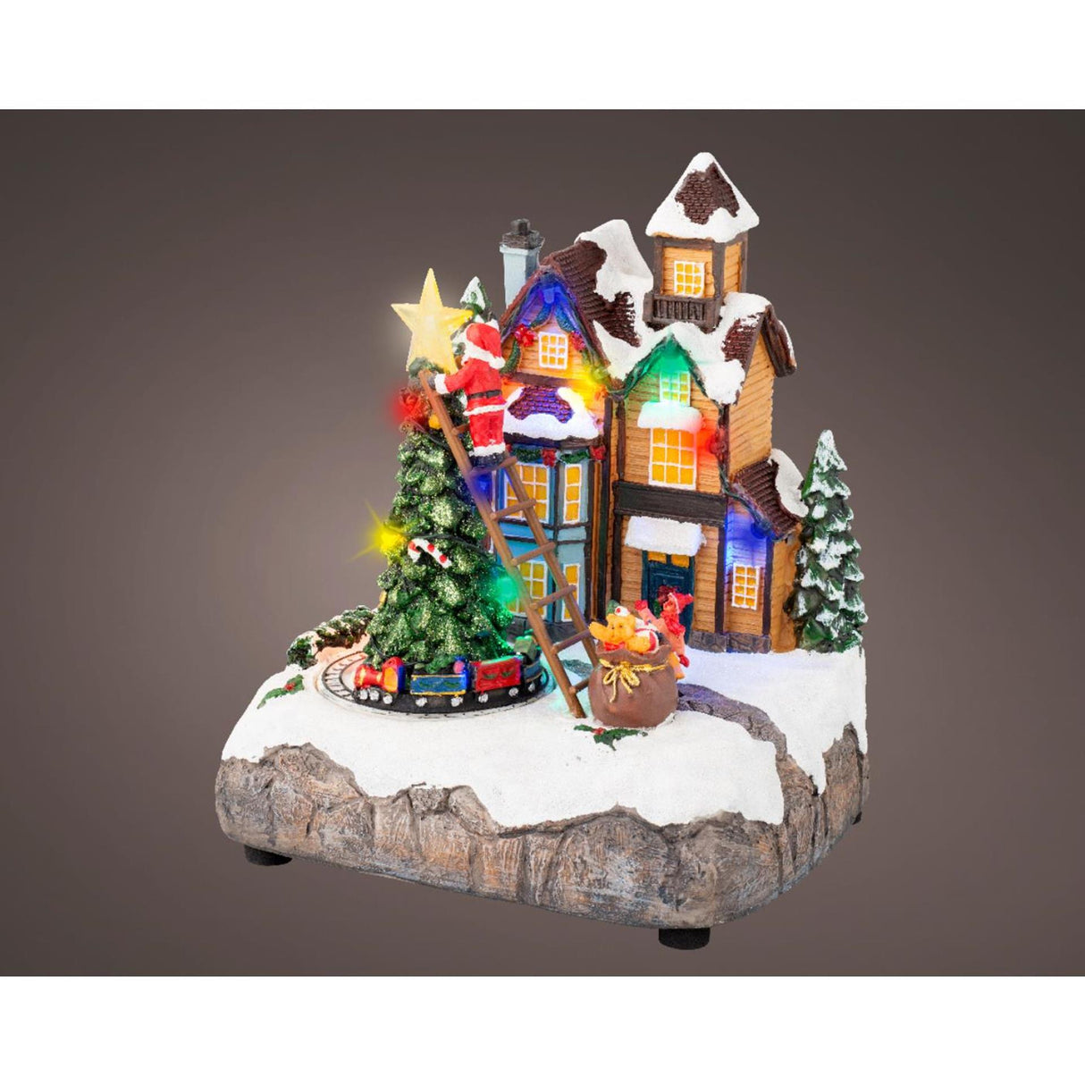 Lumineo kerstscene kerstboom led 16x19x22cm