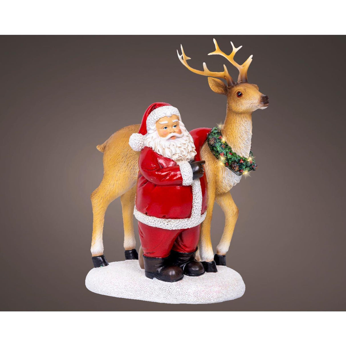 Lumineo kerstscene kerstman led 12x19x26cm