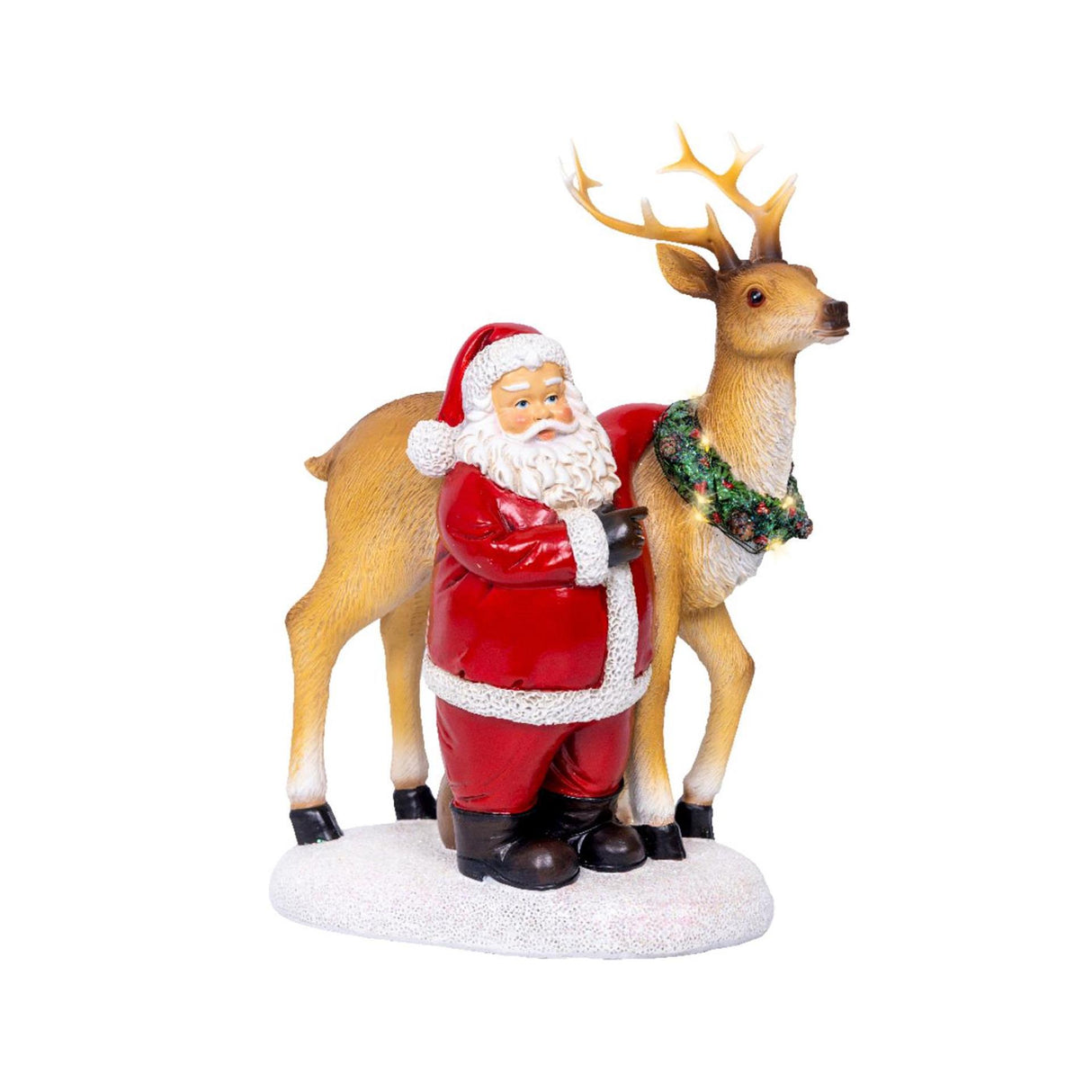 Lumineo kerstscene kerstman led 12x19x26cm