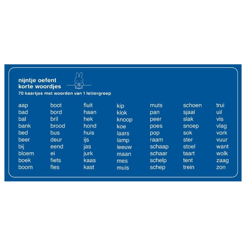 Central Book House practice cards Miffy practices short words