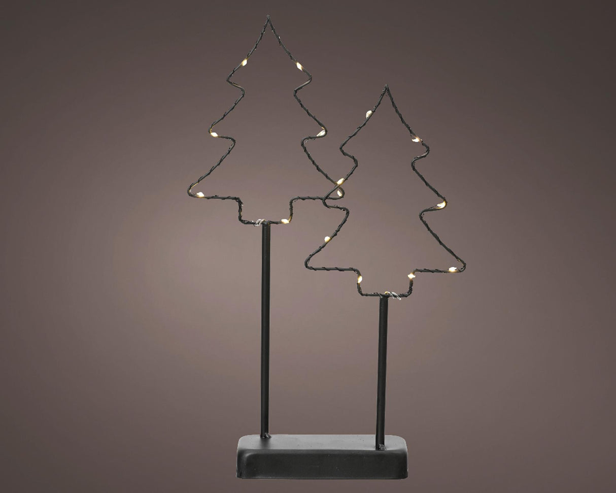 Lumineo Christmas trees LED on standard metal h35cm
