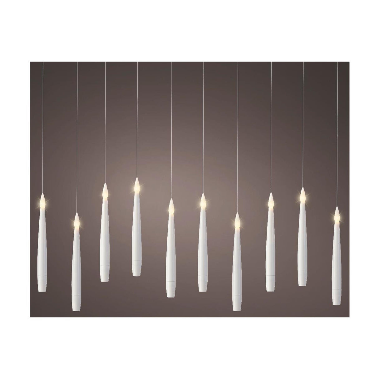 Lumineo led kaarsenset 10-delig wit ø1,5xh15cm