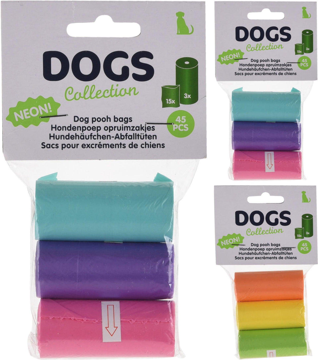 Dogs collection hondenpoepzakjes 3 rollen a 15 stuks