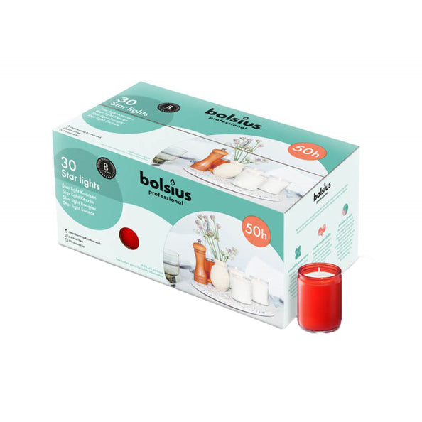 Bolsius starlights rood (30 stuks)