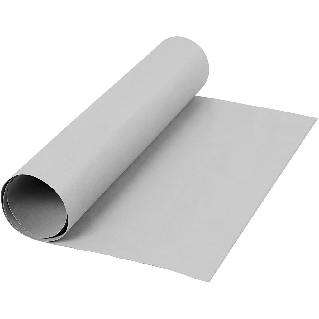 Creativ company faux leather paper, w: 50 cm, unicoloured, 350 gr, grey, 1 m 1 roll