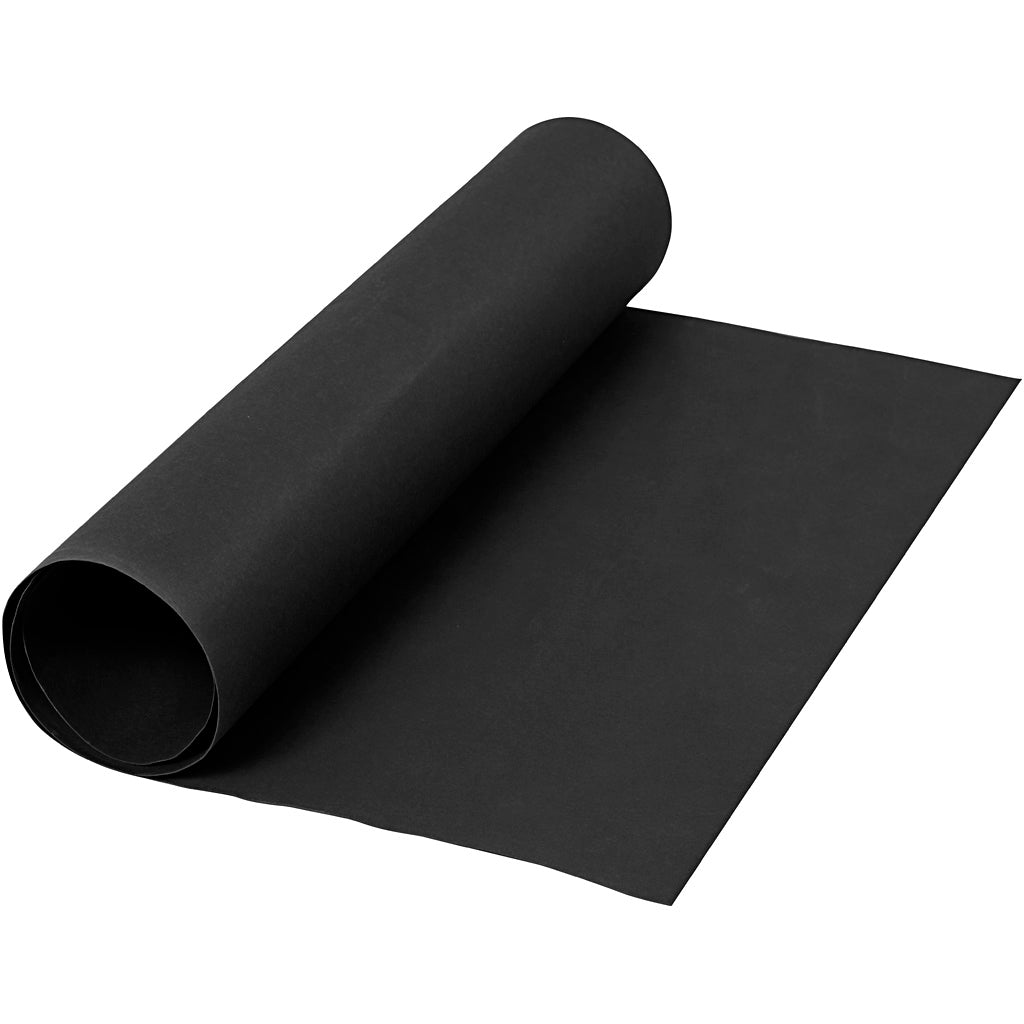 Creativ company faux leather paper, w: 50 cm, unicoloured, 350 gr, black, 1 m 1 roll