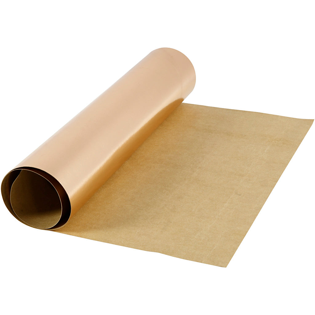 Creativ company faux leather paper, w: 49 cm, unicoloured, with foil, 350 gr, rose gold, 1 m 1 roll
