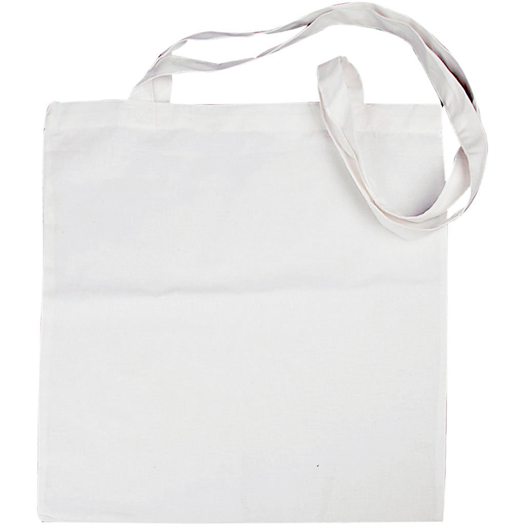 Creativ company bag with long handle, size 38x42 cm, 130 g, white, 10 pieces in a box