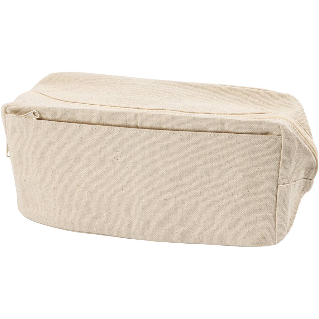 Creativ company pencil case, rectangular shape, h: 10 cm, d: 7 cm, w: 23 cm, light natural, 1 piece