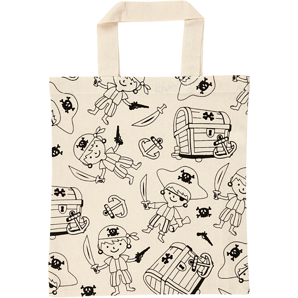 Creativ company carrier bag, pirates, size 27.5x30 cm, 135 gr, light natural, 1 piece
