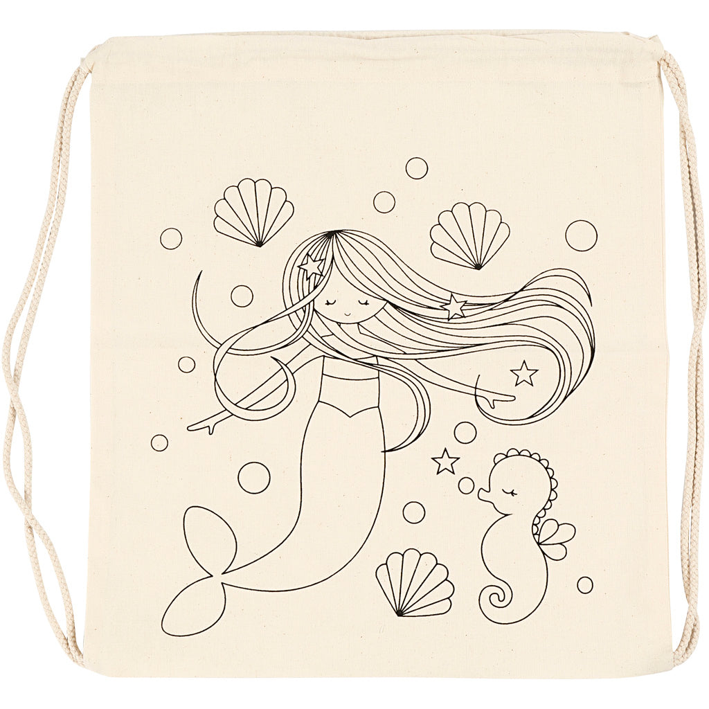 Creativ company backpack, mermaid, size 37x41 cm, 110 gr, light natural, 1 piece