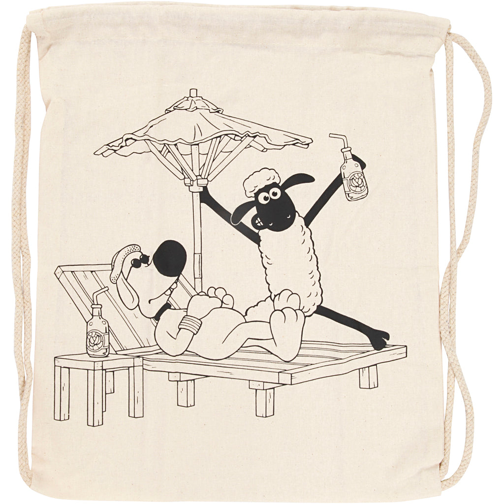 Shaun the sheep rugzak , afm 37x40 cm, 1 stuk