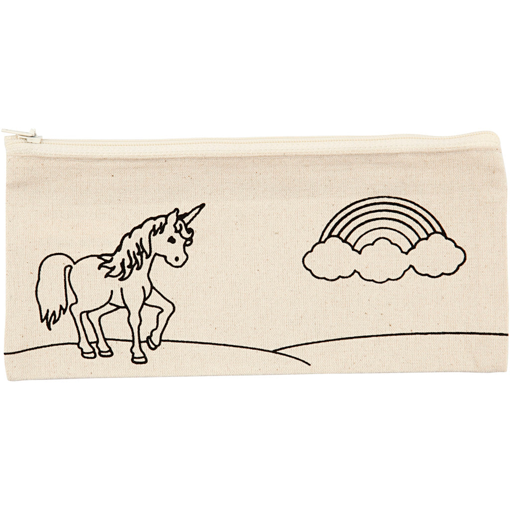 Creativ company pencil case, unicorn, size 21x9 cm, 245 gr, light natural, 1 piece