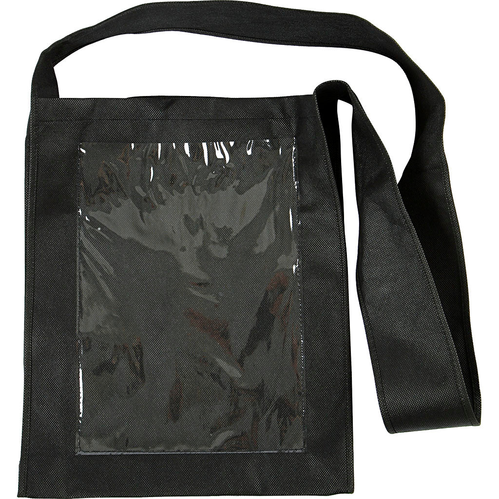 Creativ company bag with plastic front, dimensions 40x34x8 cm, black, 1 piece