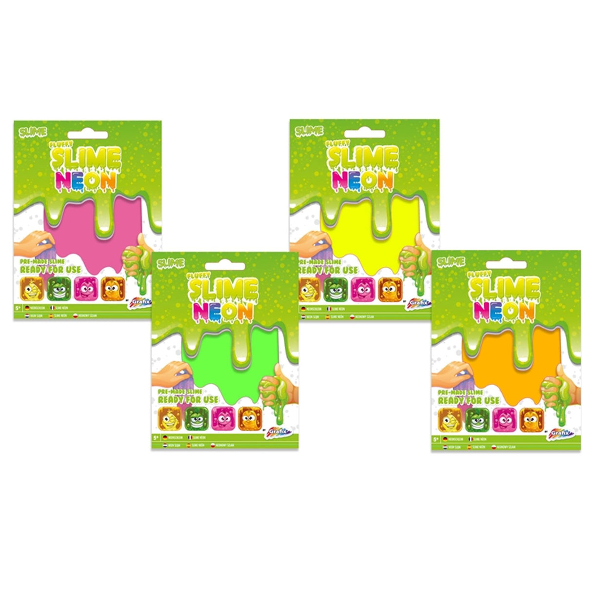 Grafix neon fluffy slime -kant en klaar